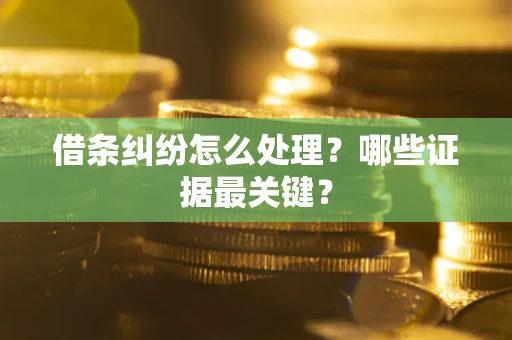 济南借条纠纷怎么处理？哪些证据最关键？