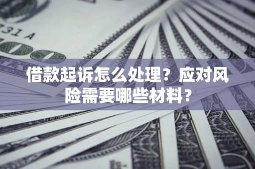 济南借款起诉怎么处理？应对风险需要哪些材料？